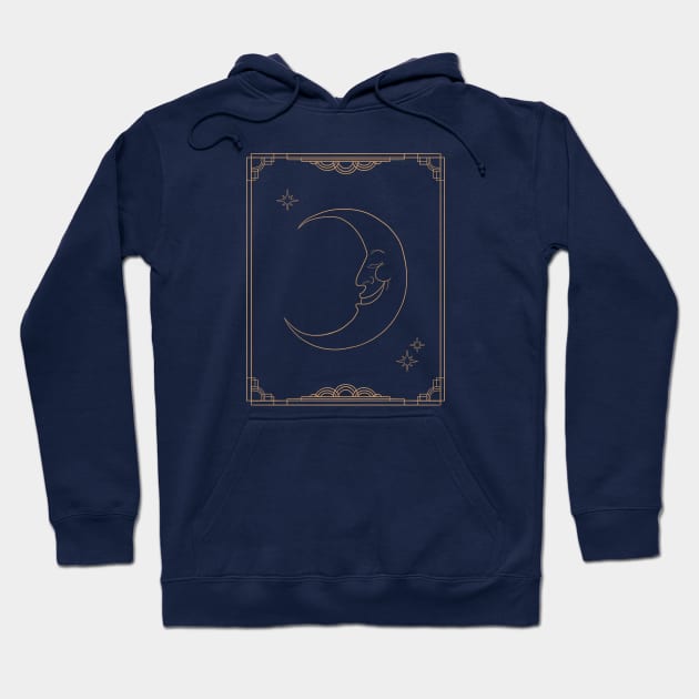 art deco moon Hoodie by littlemoondance